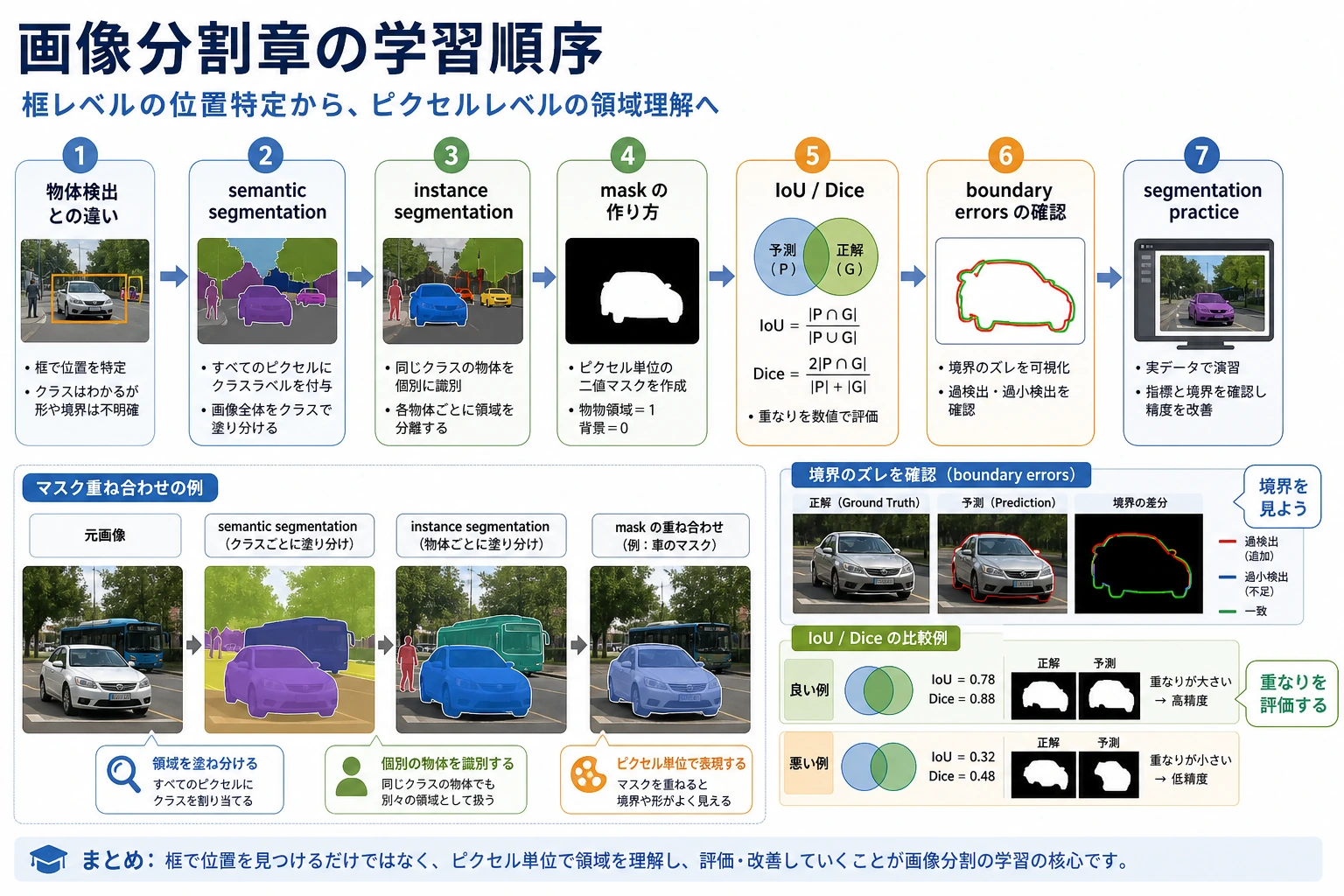 Image segmentation 章の学習順序図