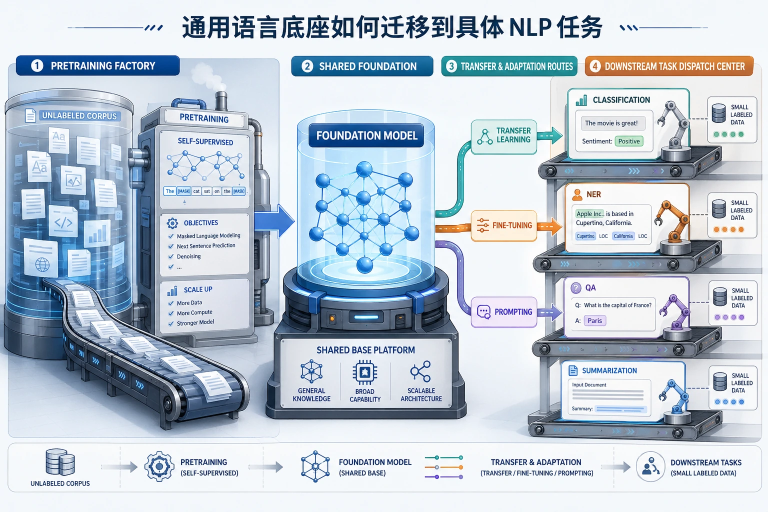 预训练迁移微调图