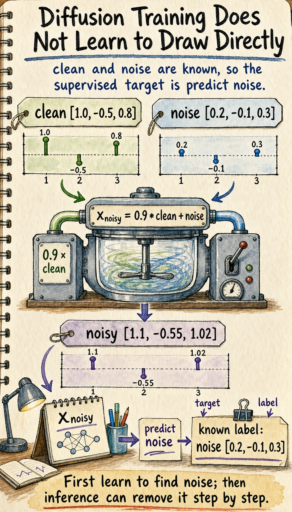 Diffusion noise-prediction training target result map