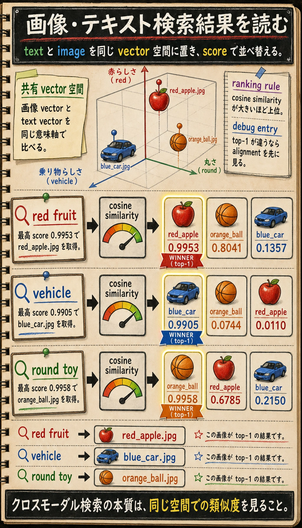 画像・テキスト検索 similarity 結果図