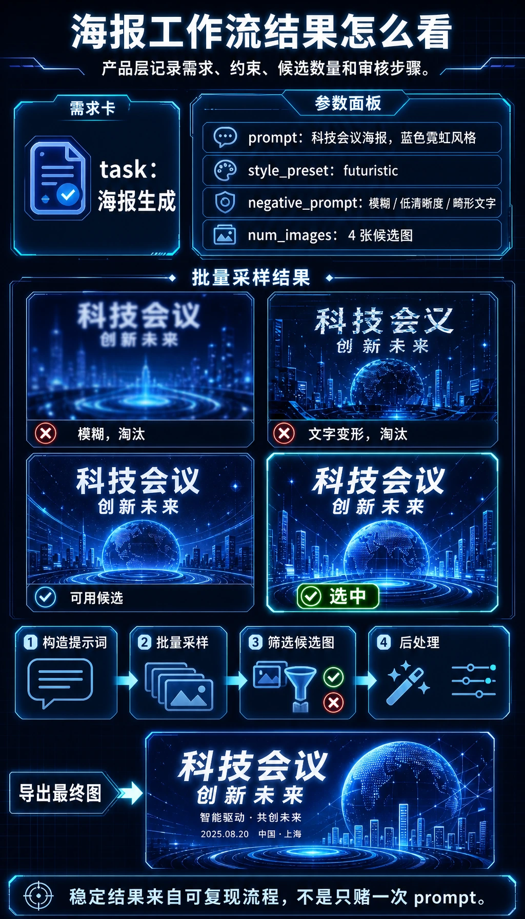 Stable Diffusion 海报工作流运行结果图
