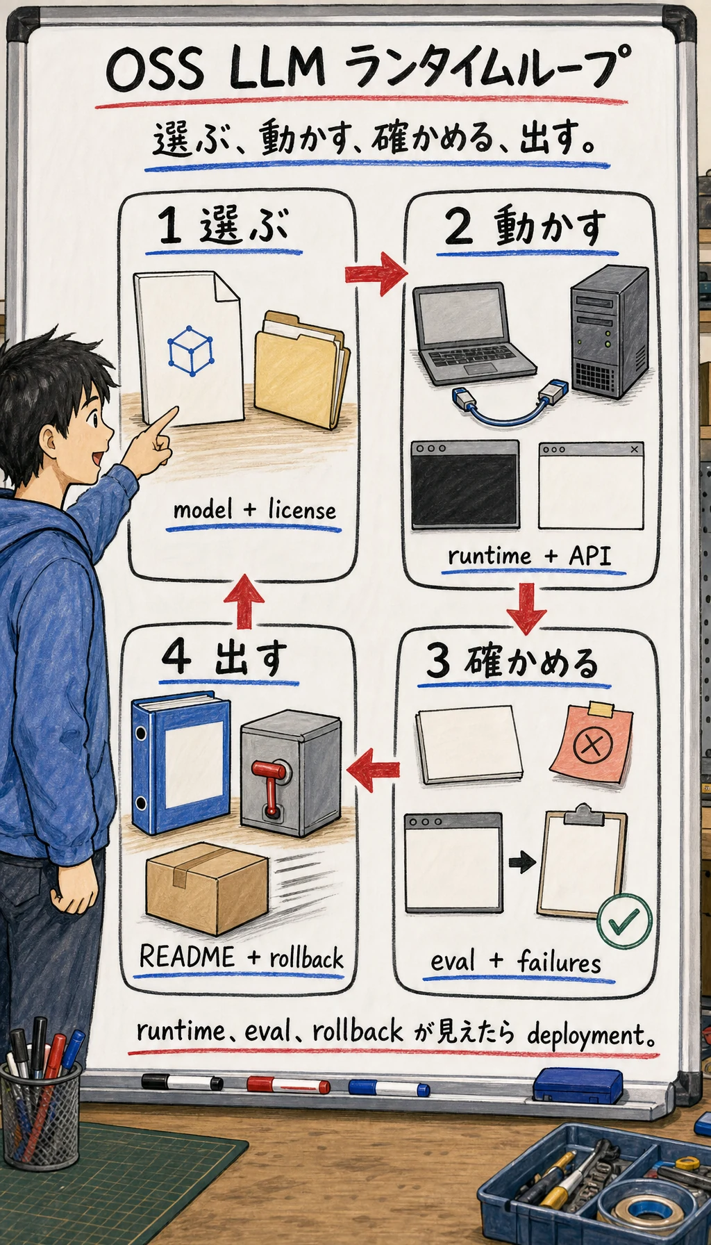 オープンソース LLM ランタイム運用ループ