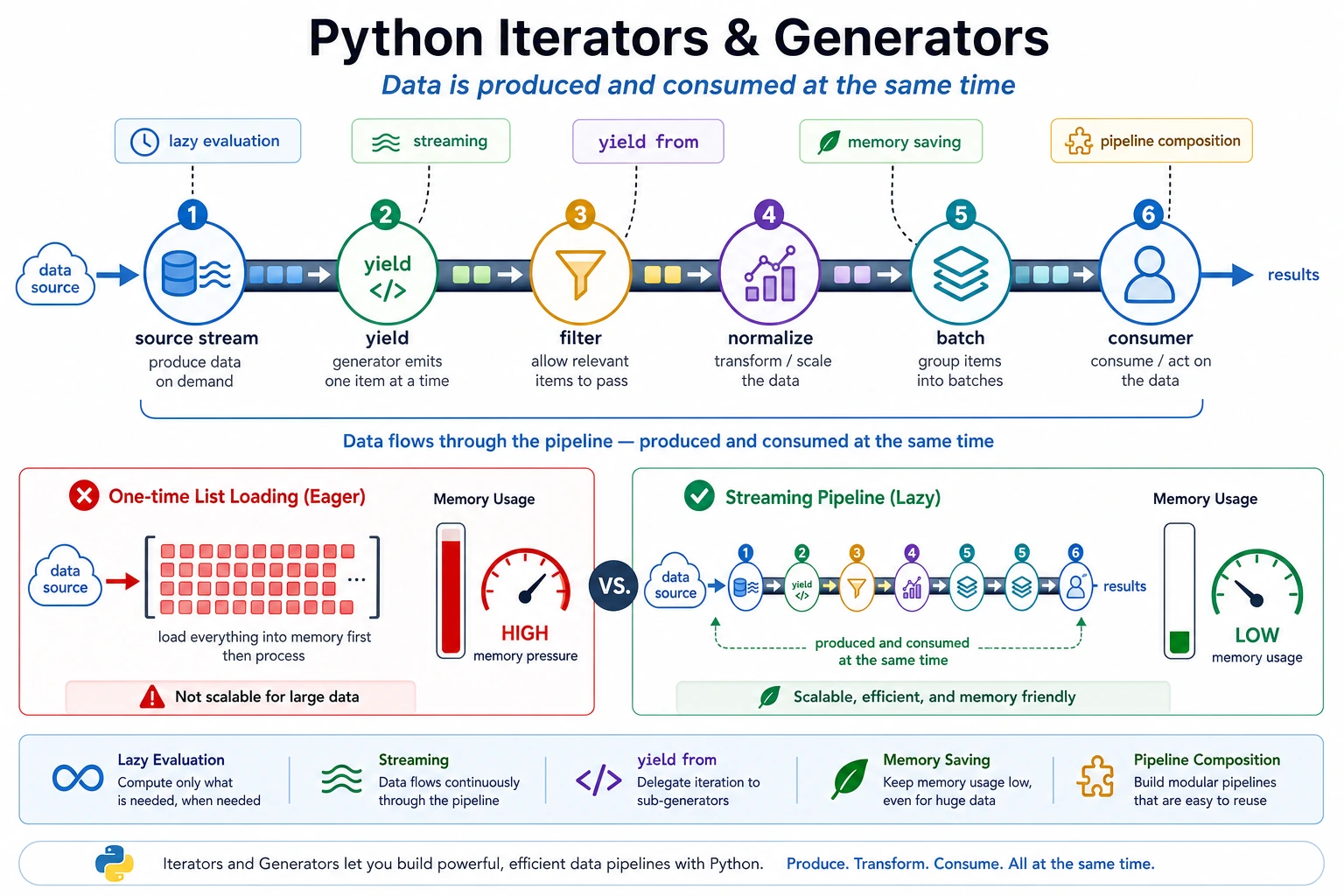 Generator streaming pipeline diagram