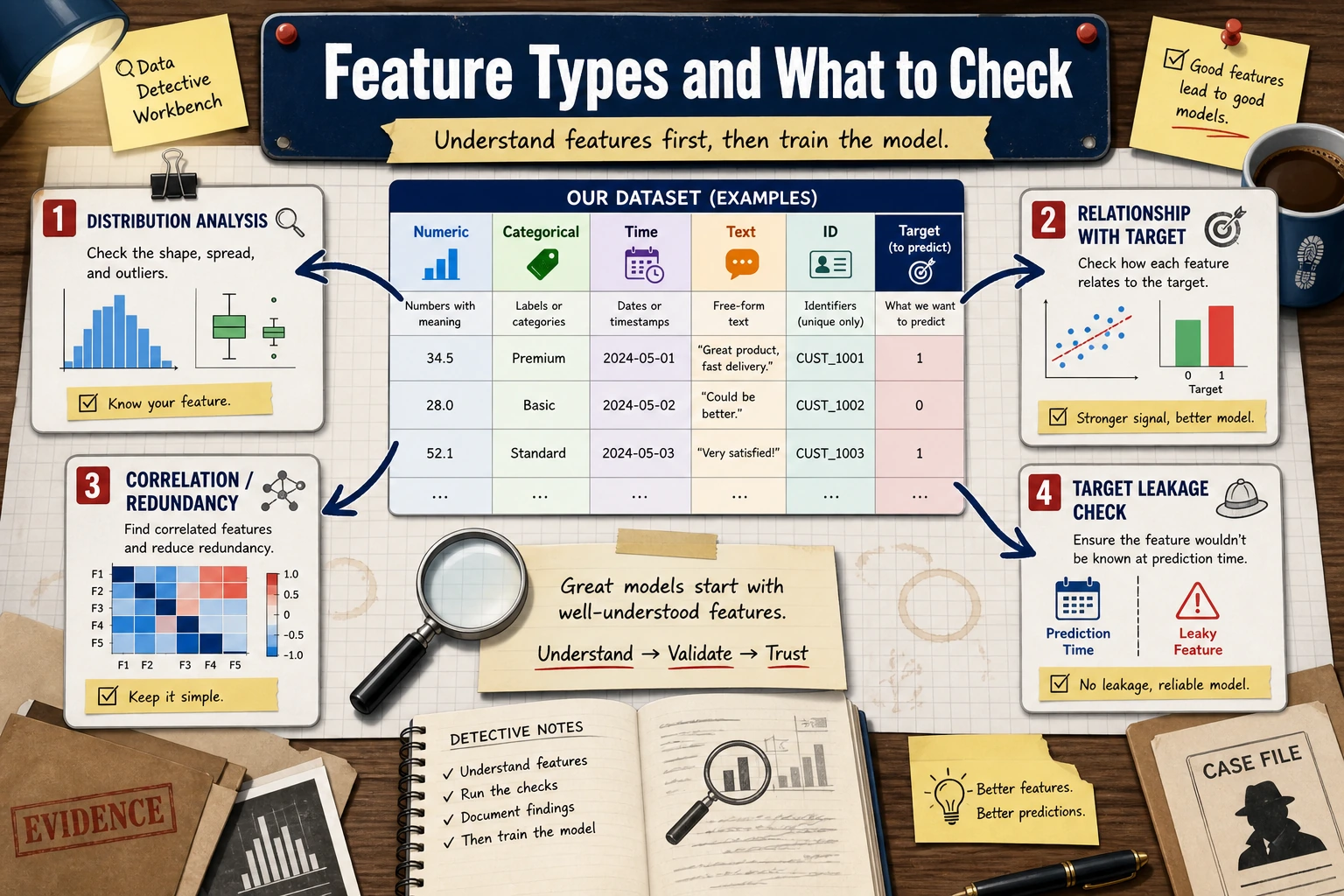 Feature Type and Target Relationship Diagram