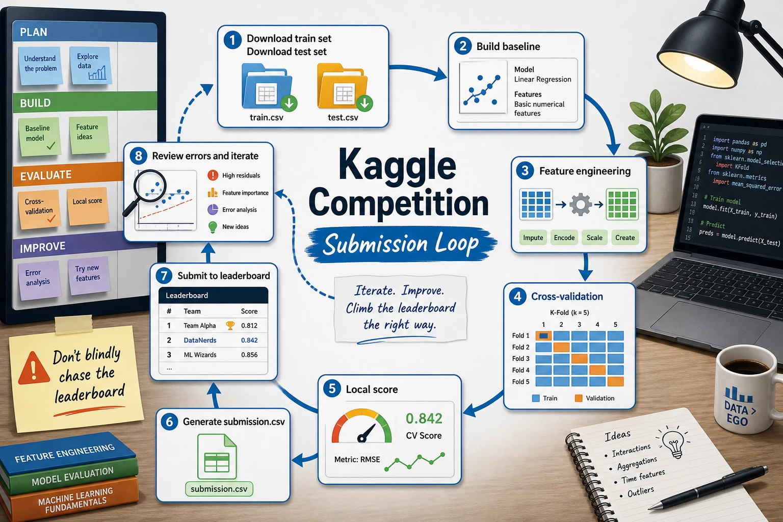 Kaggle competition submission loop diagram