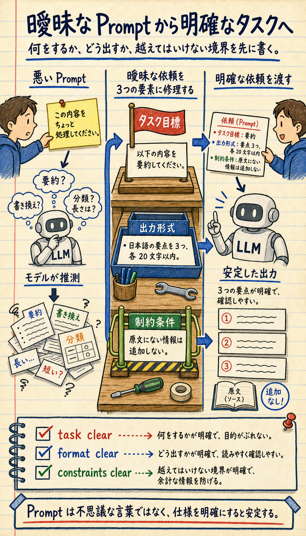 Prompt の改善前後比較カード