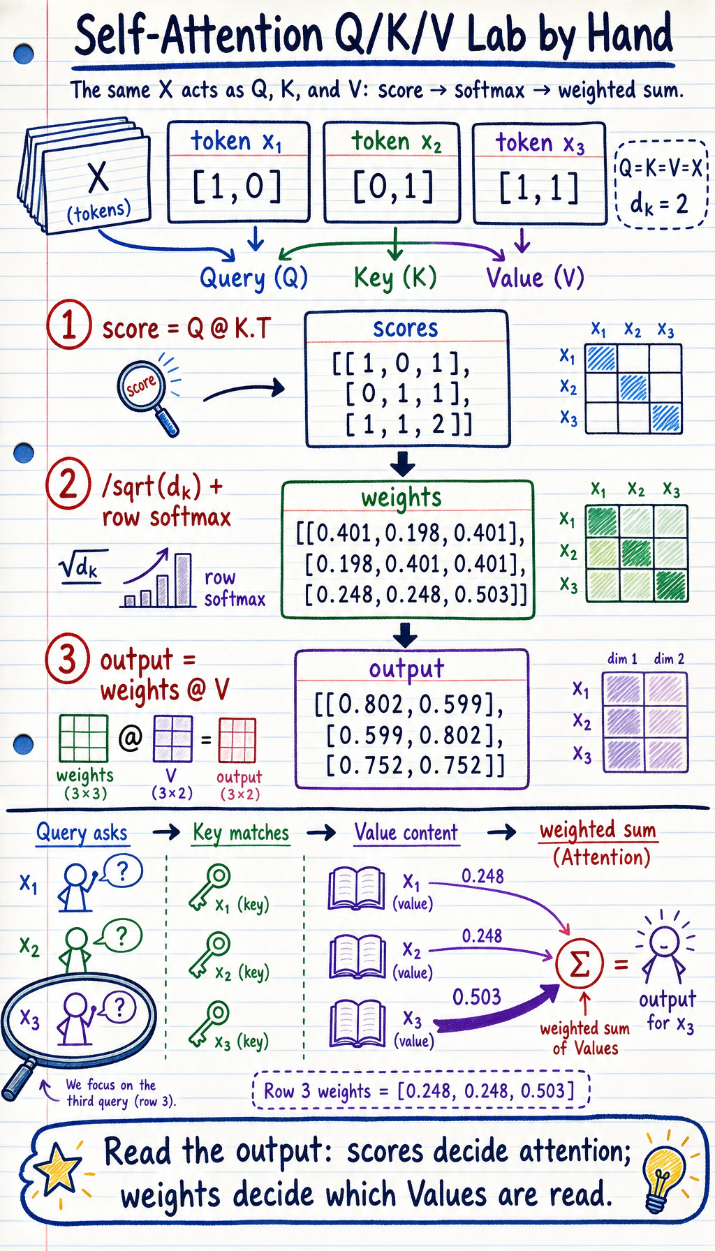 Self-Attention QKV structure diagram