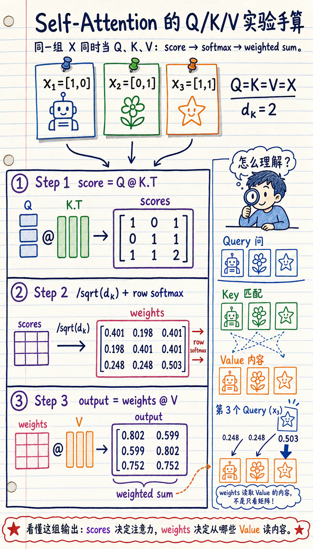 Self-Attention QKV 结构图