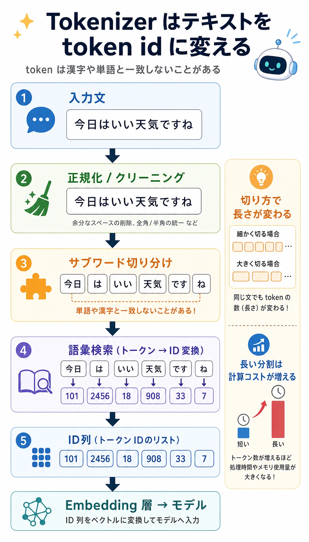 Tokenizer サブワード分割フロー
