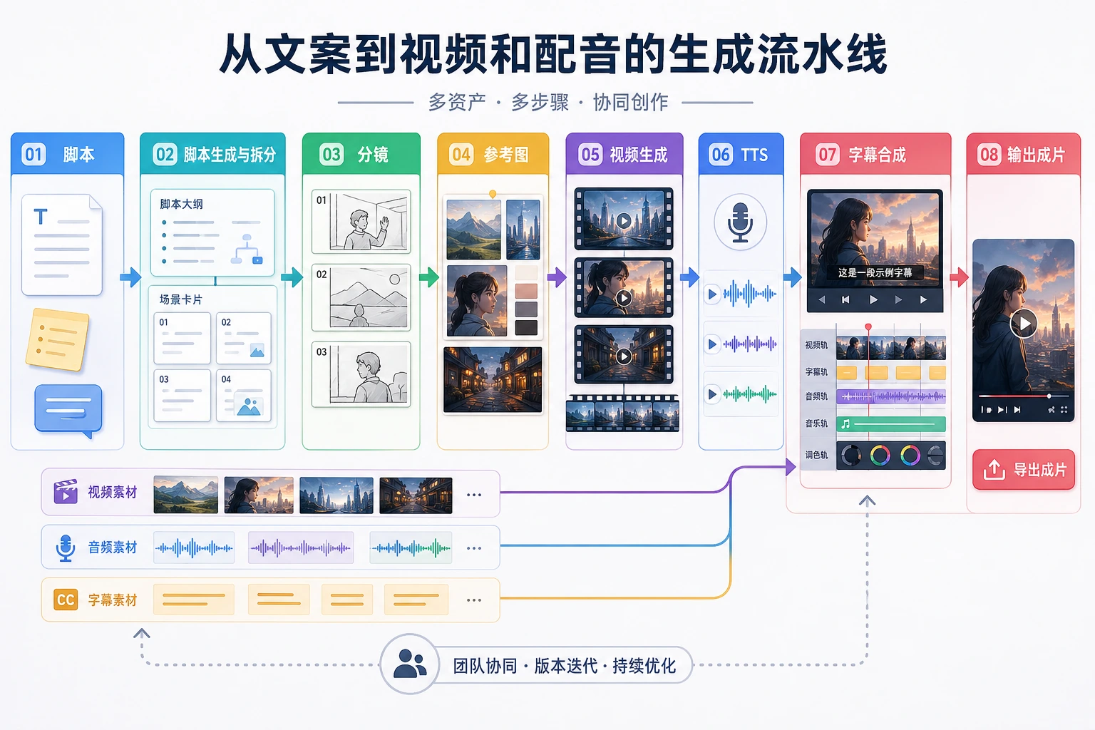 视频与语音生成流水线图