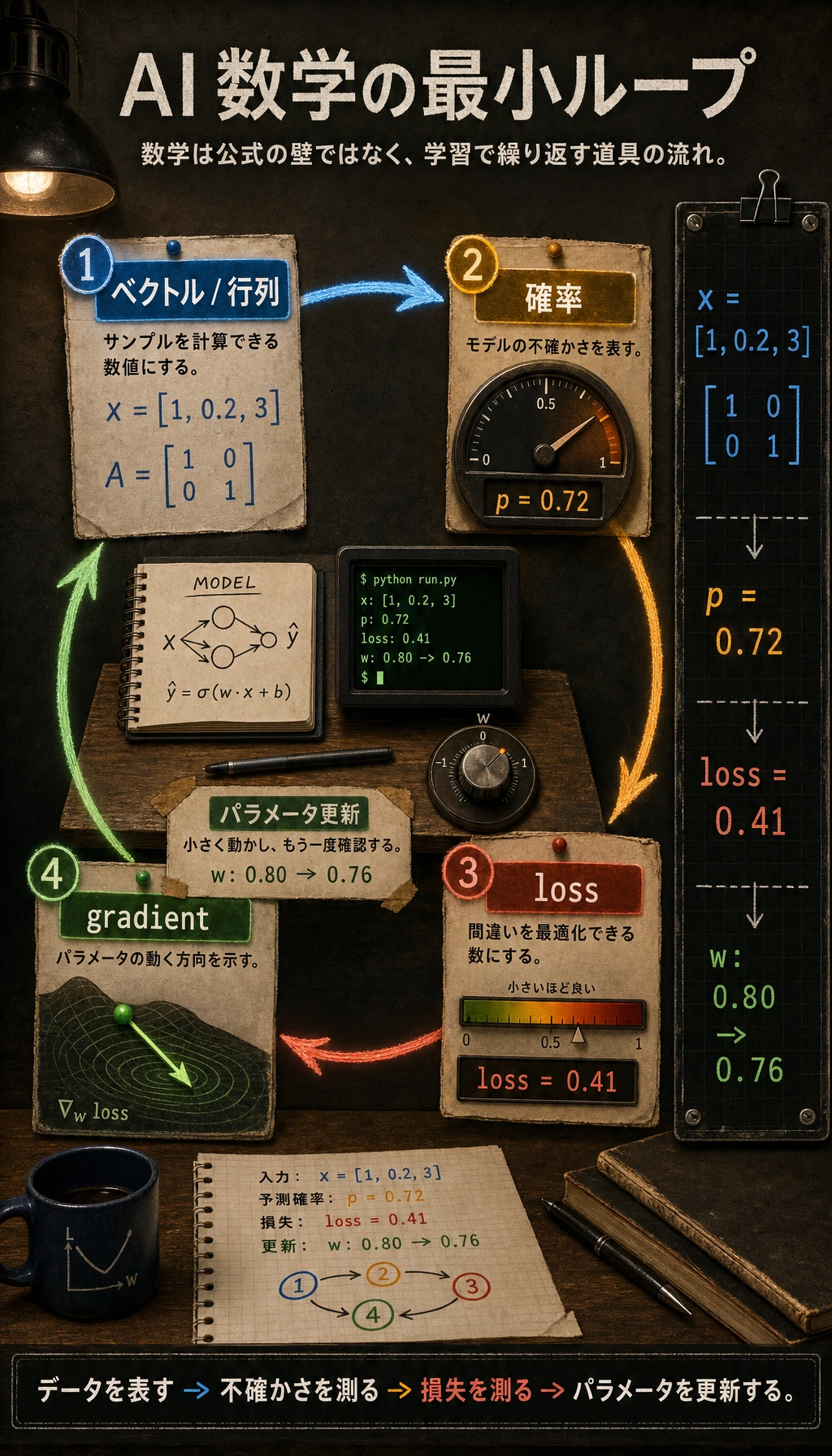 AI 数学の最小限バックボーン