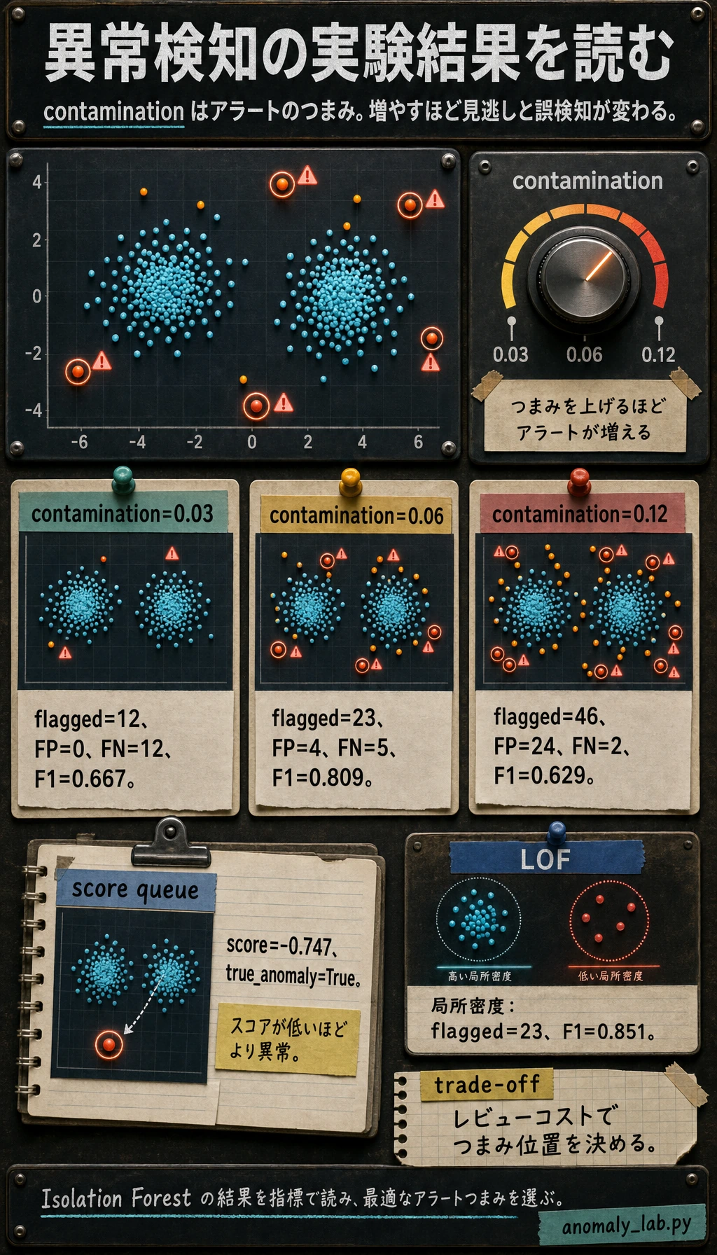 異常検知 contamination 実験結果図