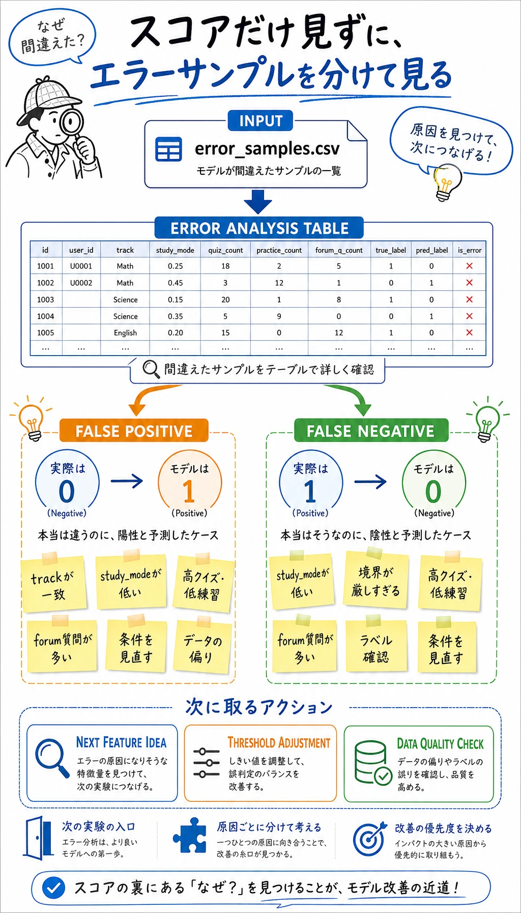 エラーサンプルのバケット確認