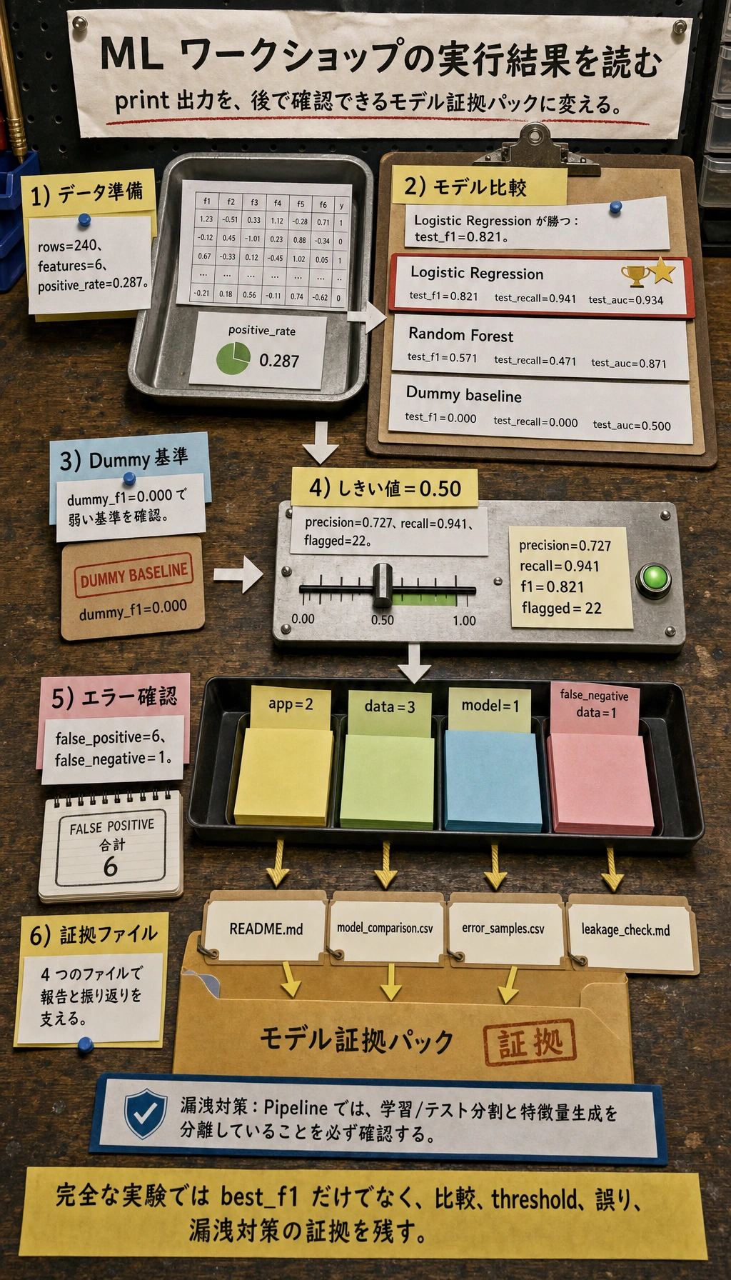 ML ワークショップ証拠パック結果図
