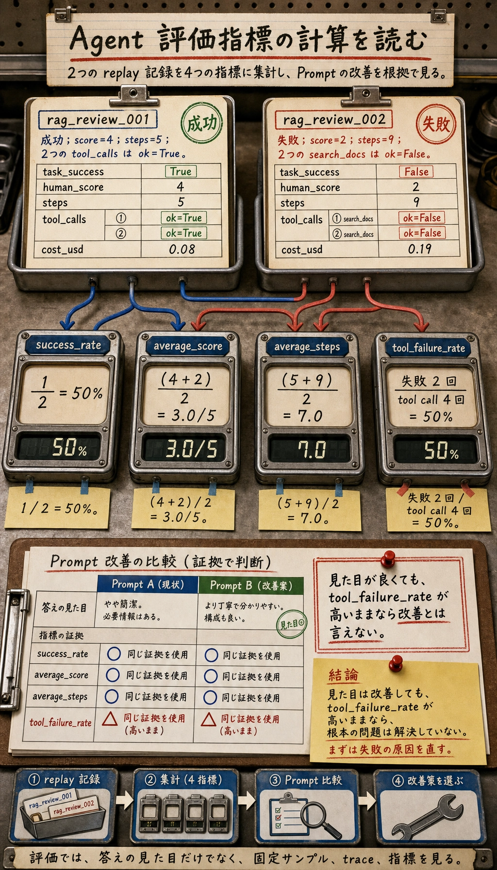 Agent 評価指標の結果図