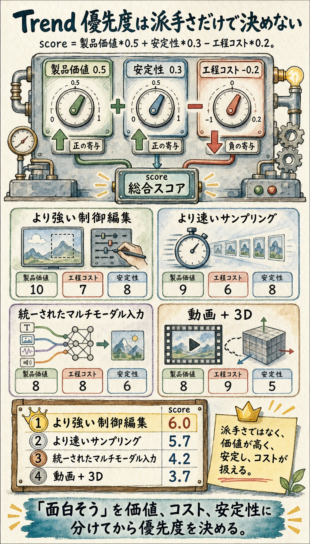 画像生成 trend 優先度スコアの実行結果図
