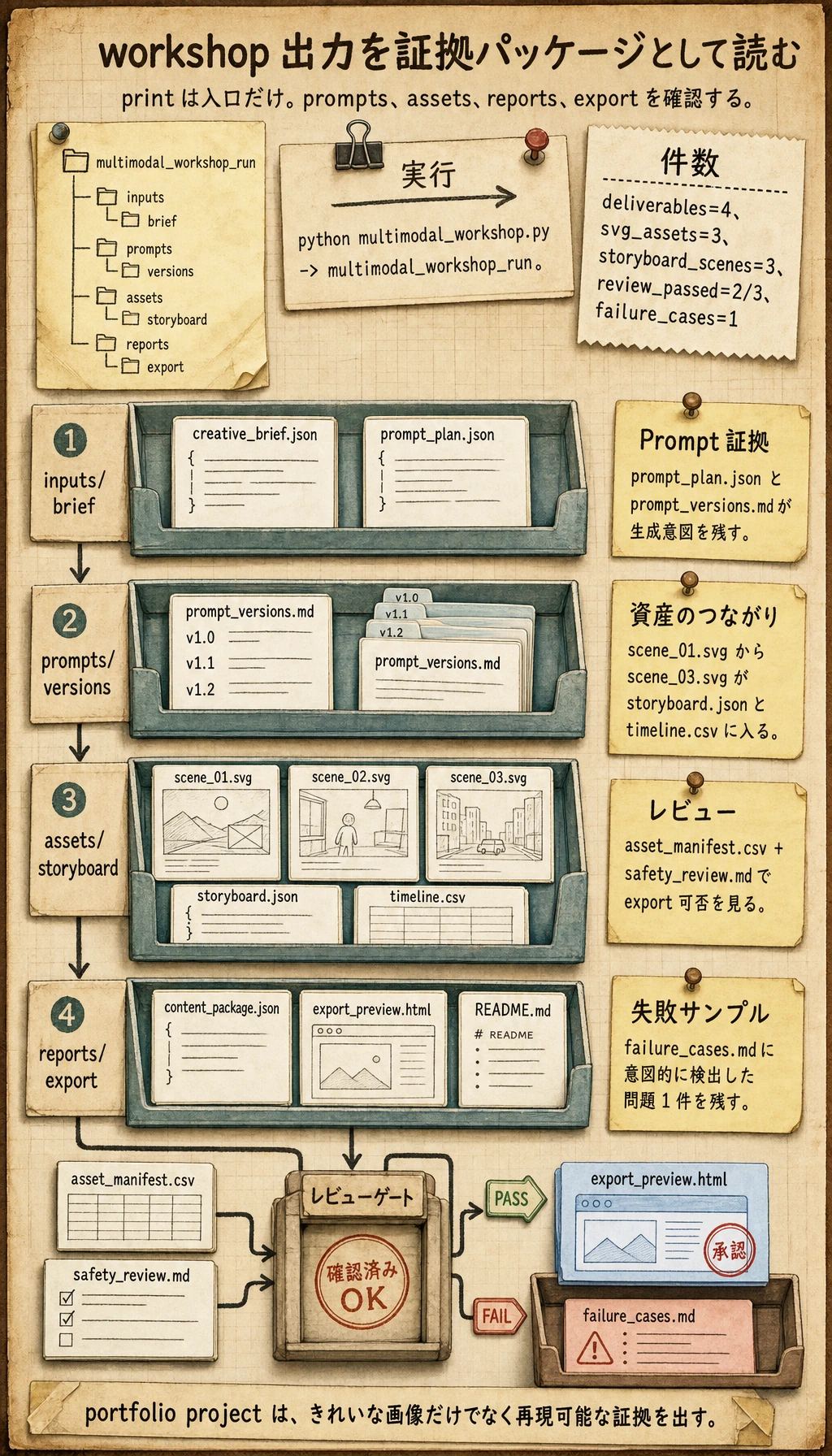 workshop 実行結果の証拠パッケージ図