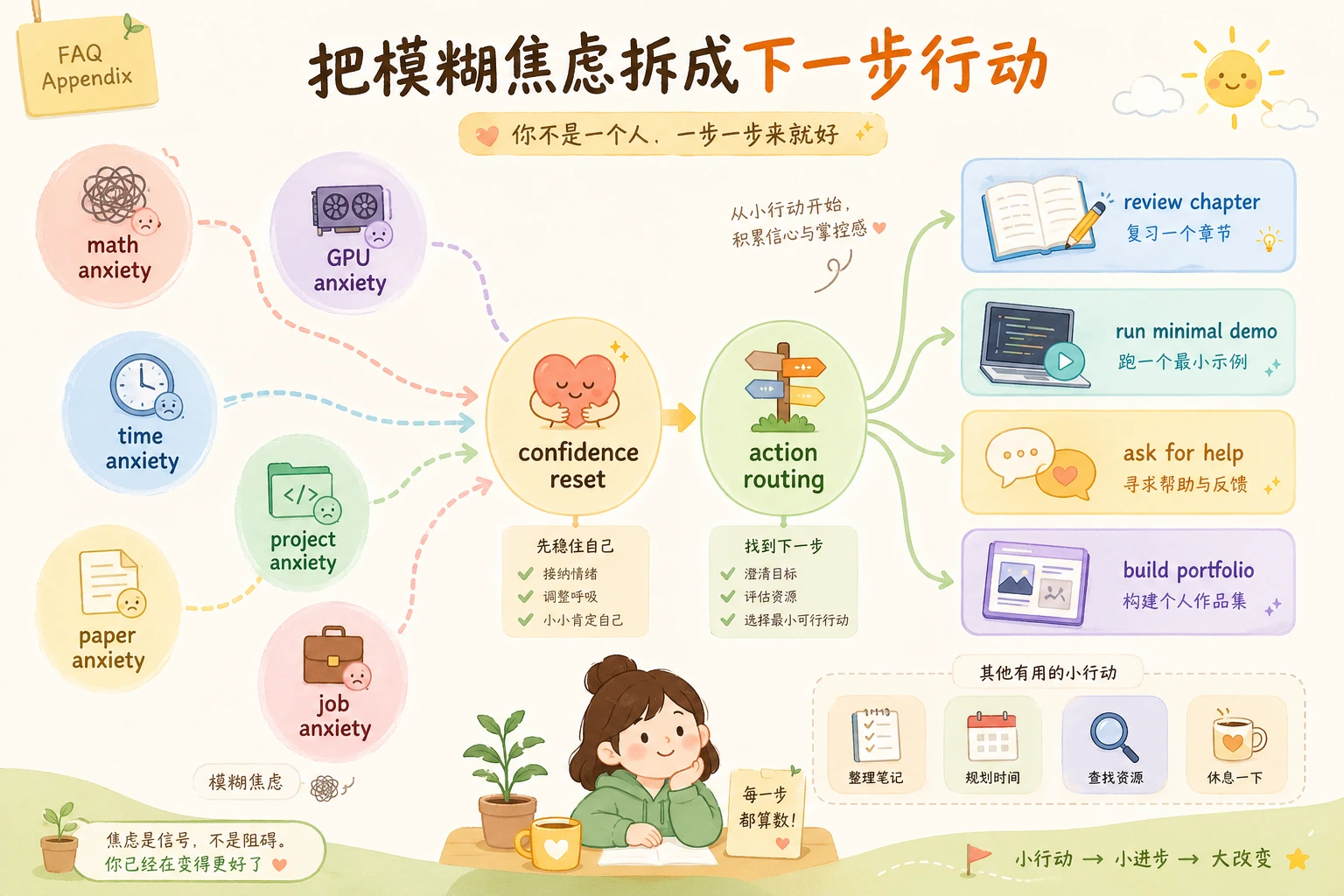 FAQ 焦虑重置与行动映射图