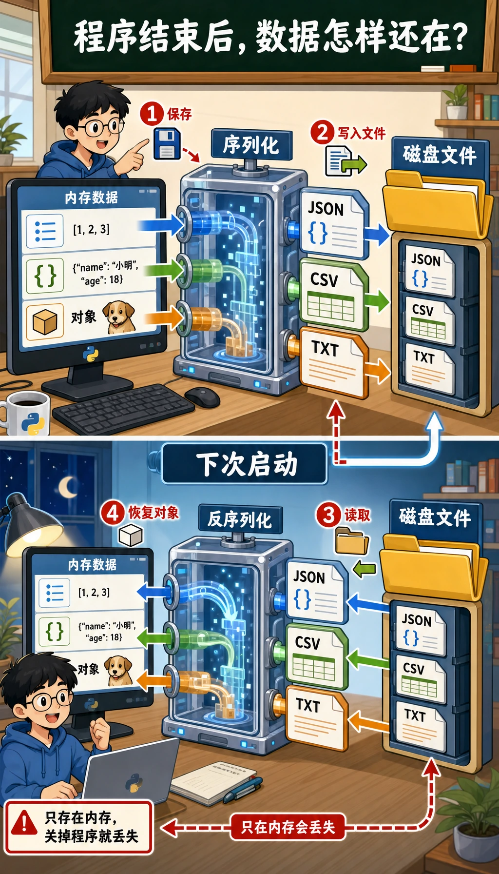 文件读写与序列化流程图