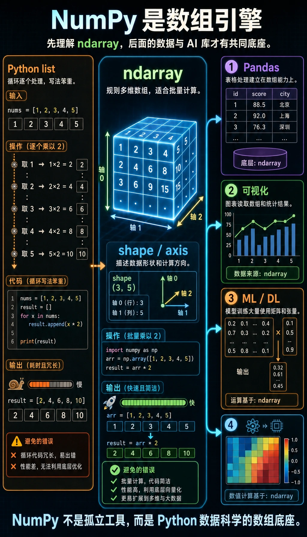 NumPy 科学计算引擎图