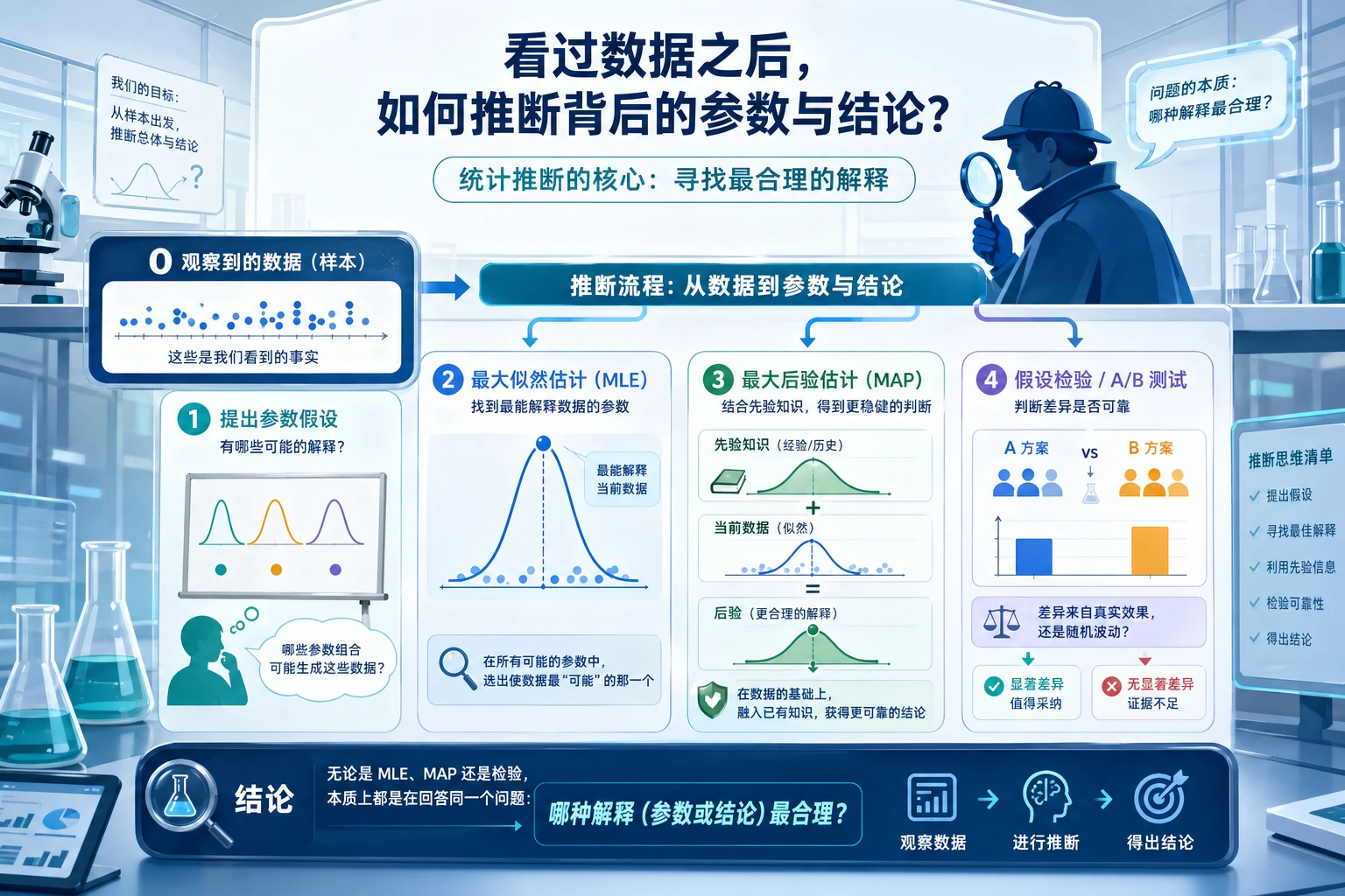 统计推断从数据到参数图
