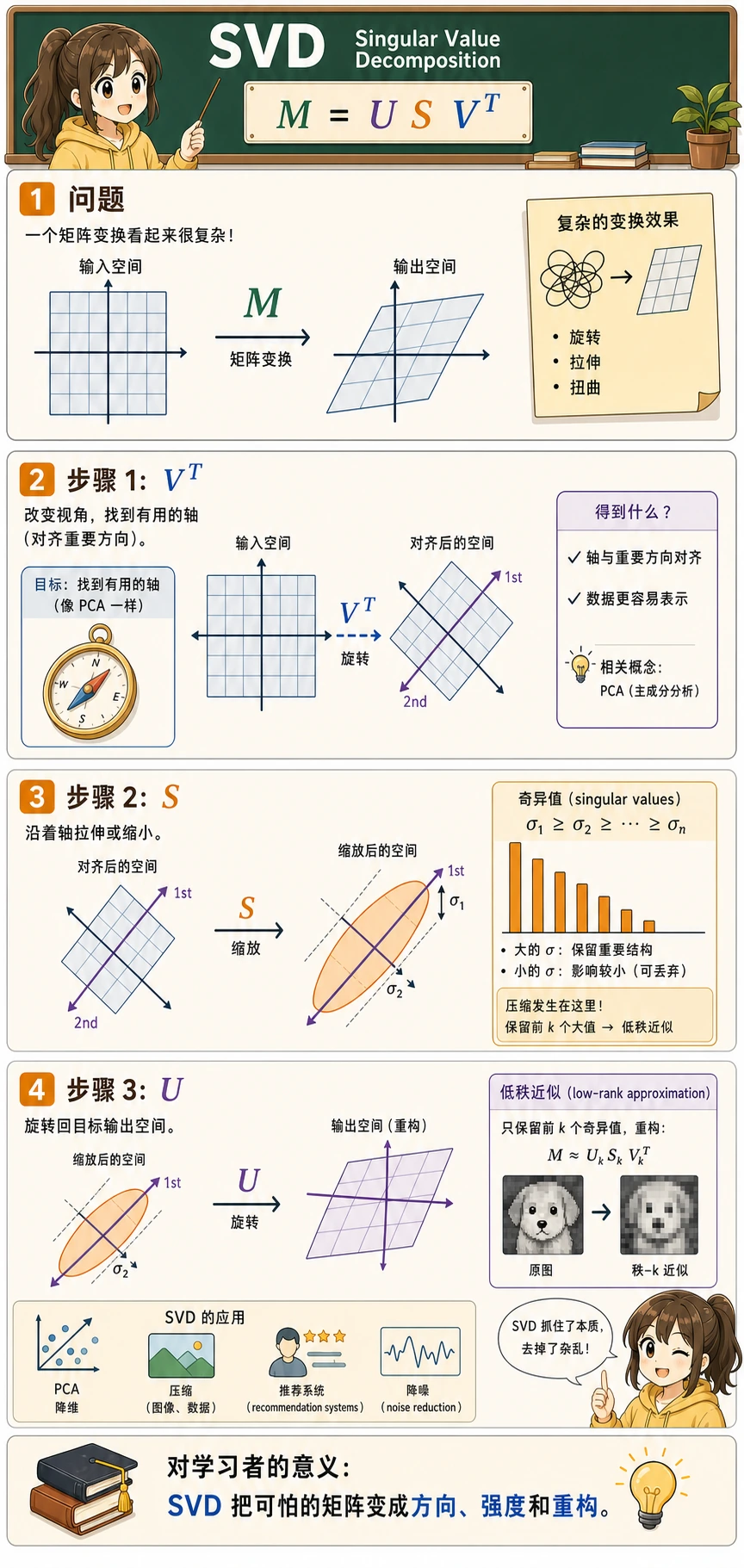 SVD 直觉：方向、强弱和重构