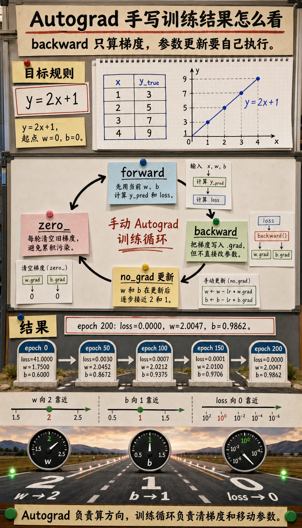 Autograd 两参数手写训练结果图