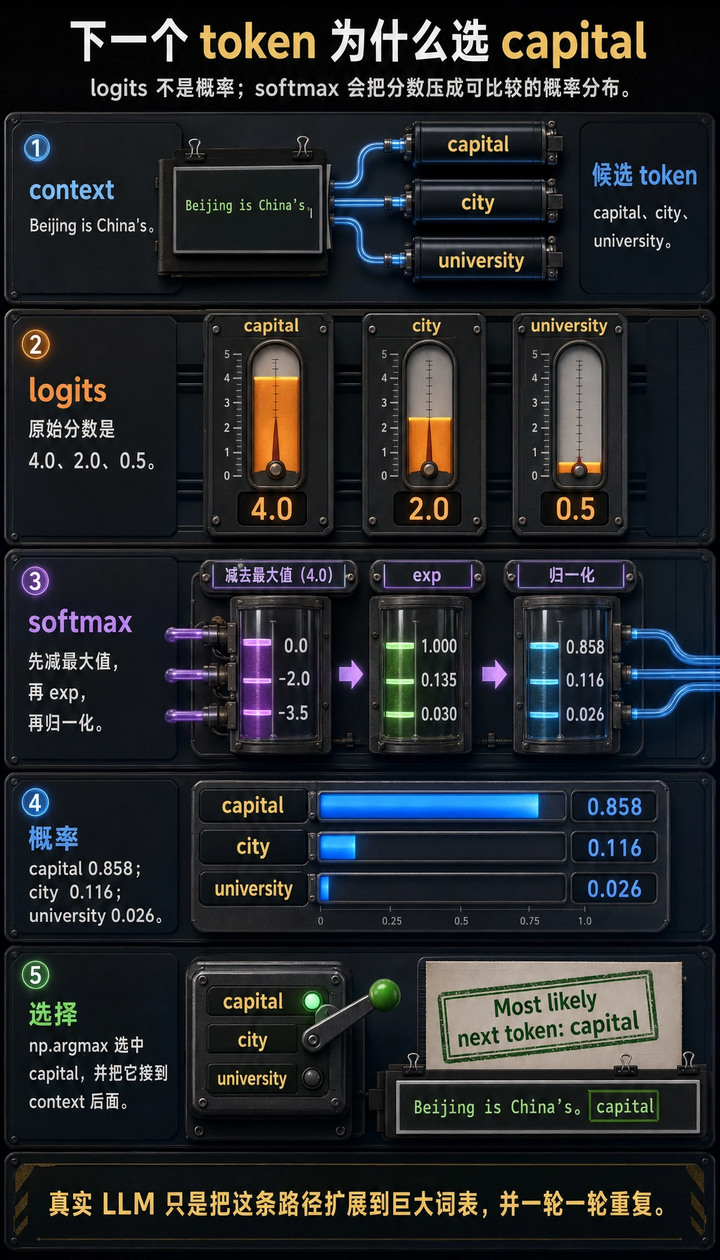 Next-token softmax 运行结果图