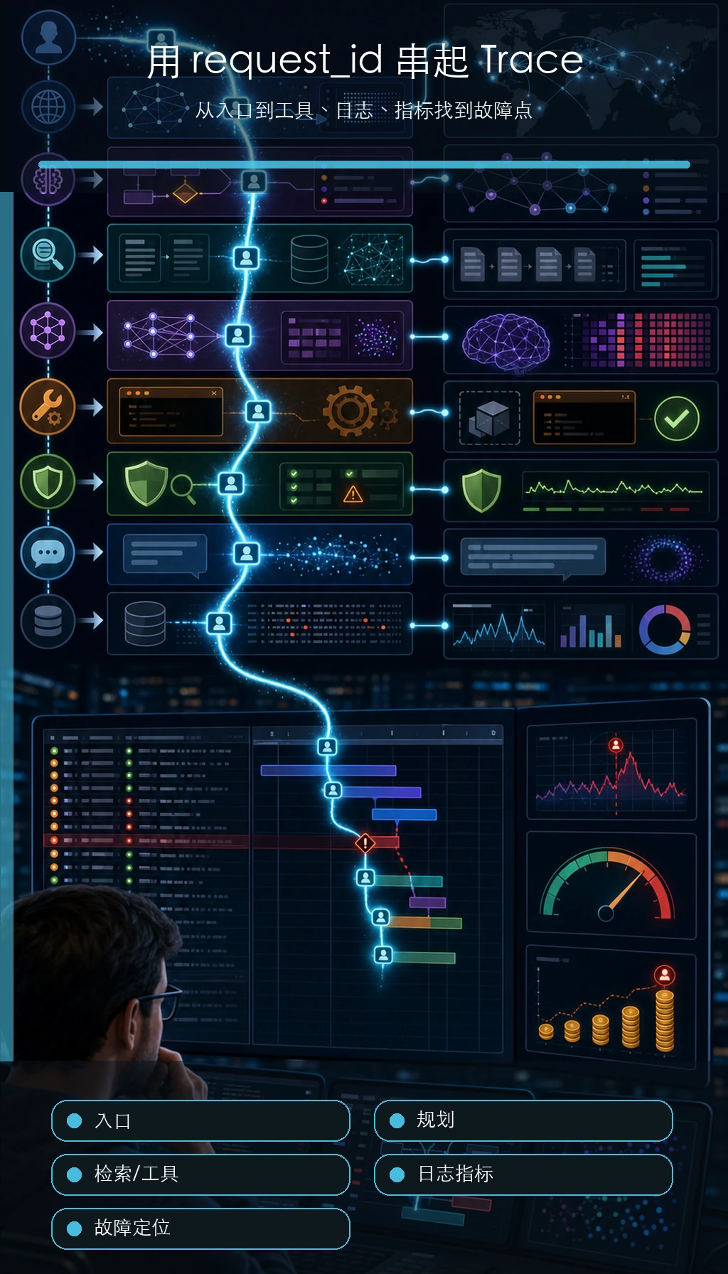 Agent 可观测 Trace Span 图