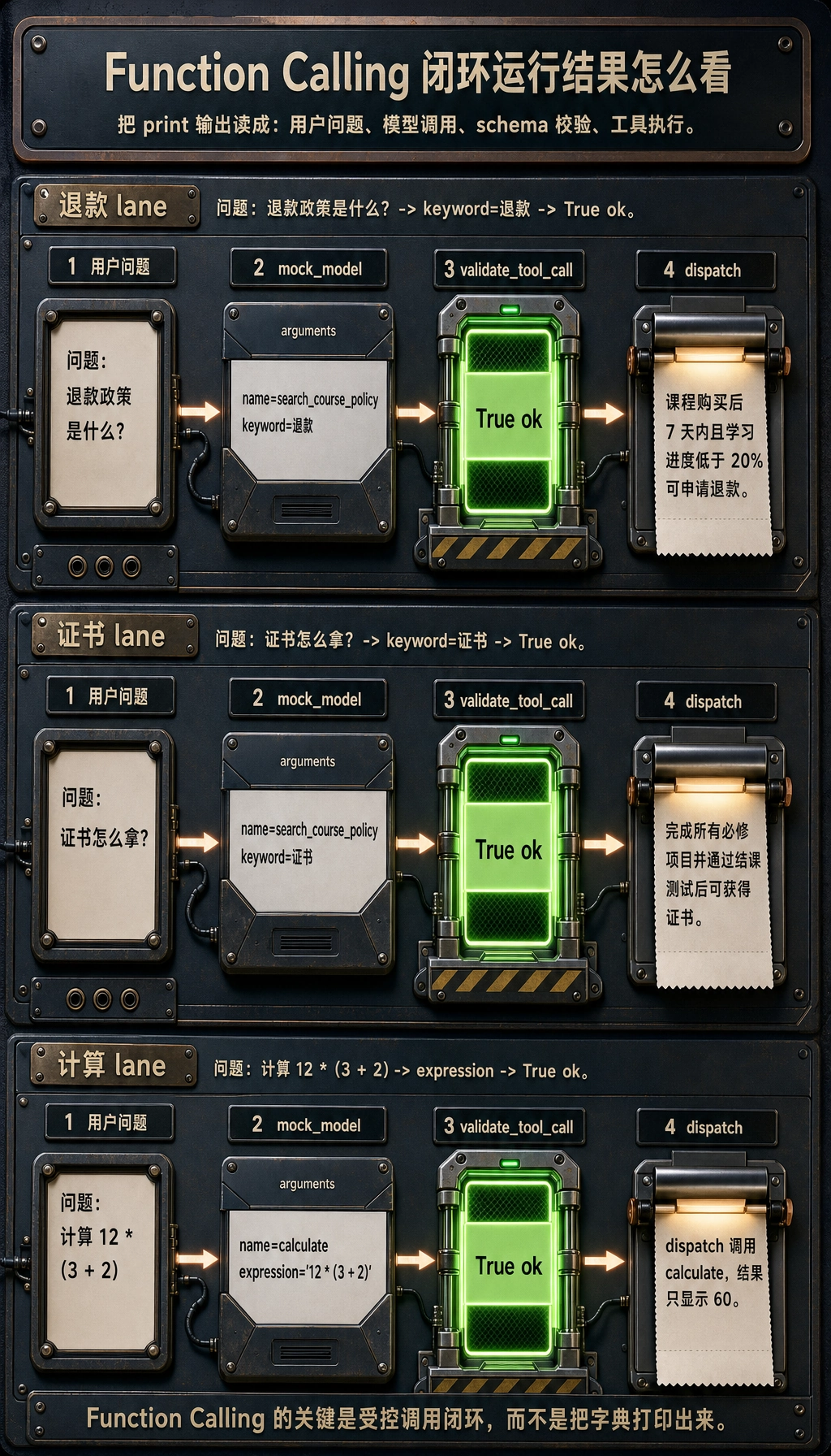 Function Calling 闭环运行结果图