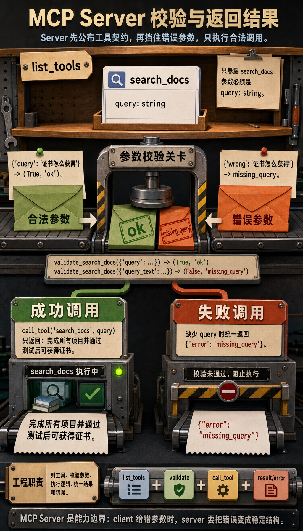 MCP Server 校验与返回结果图