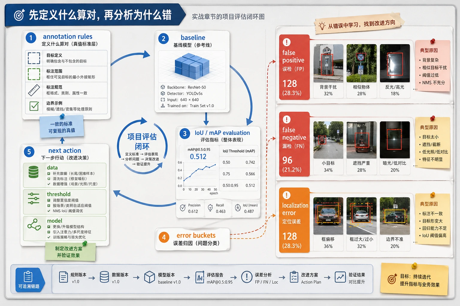 检测项目评估与误检漏检分桶图