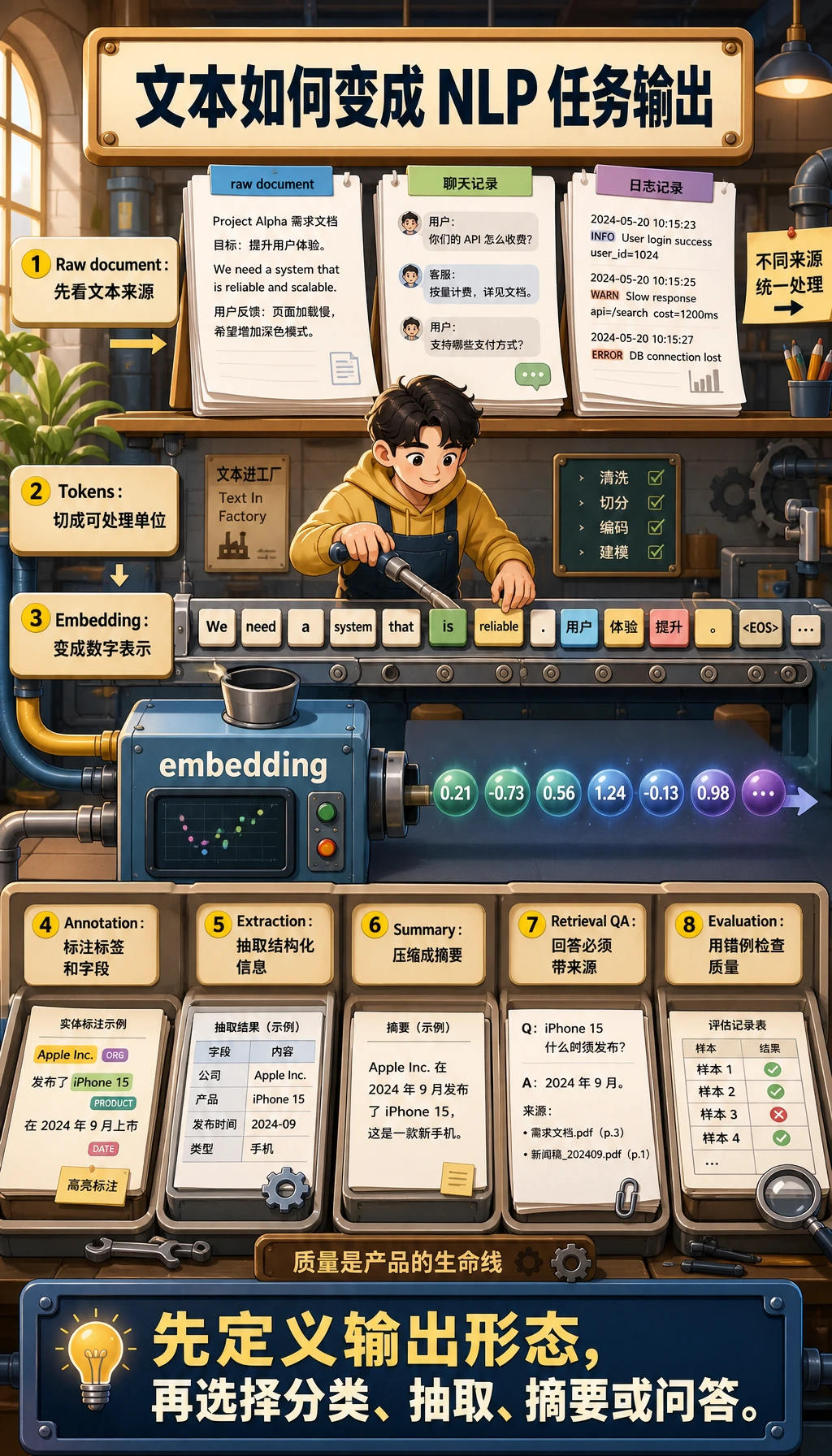文本到 NLP 任务流水线